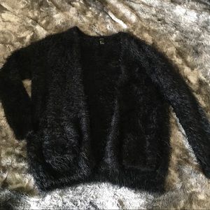 *Sold* Fleece Fuzzy Open- Front Cardigan Sweater